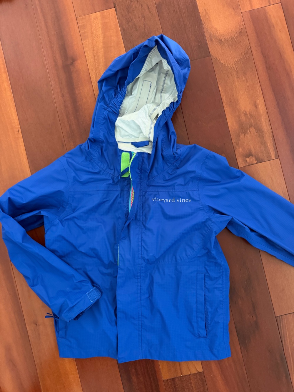Vineyard Vines Kids Royal Blue Hooded Rain Jacket